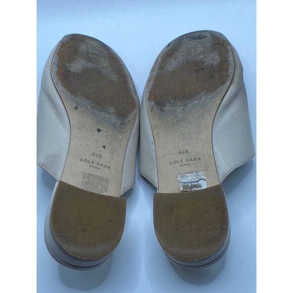 COLE HAAN Women’s Beige Leather Snake-Skin Embossed Slip-On Mule Shoes SZ 6.5 - Picture 9 of 9